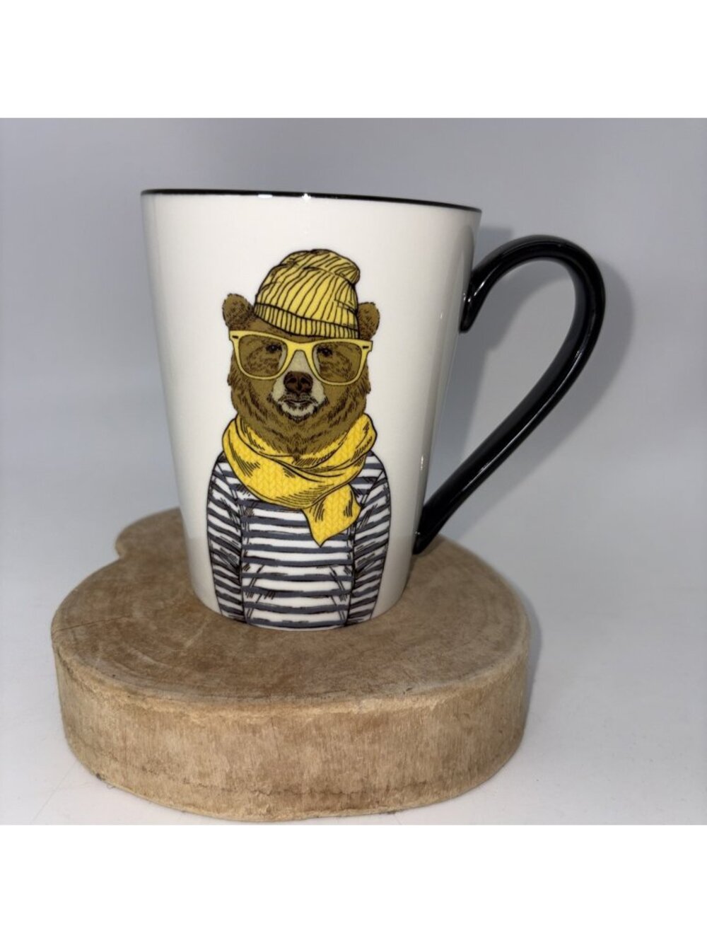Signature Housewares Hipster Bear Coffee Tea Mug 16.5 oz Stoneware